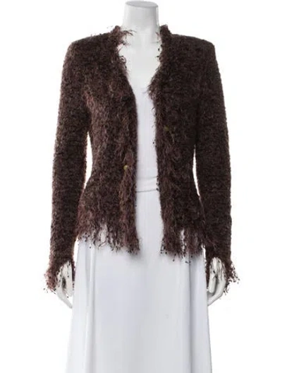 Pre-owned L'agence Open Front Sweater In Brown