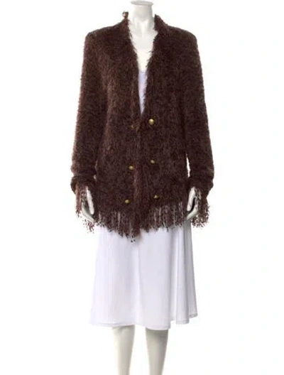 Pre-owned L'agence Open Front Sweater In Brown