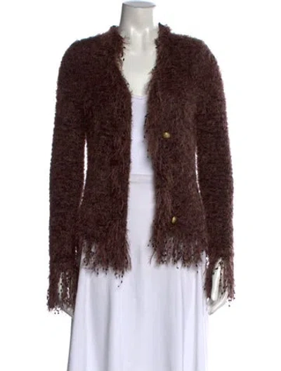 Pre-owned L'agence Open Front Sweater In Brown