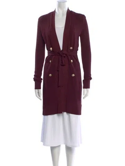 Pre-owned L'agence Open Front Sweater In Burgundy