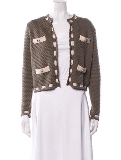 Pre-owned L'agence Open Front Sweater In Green
