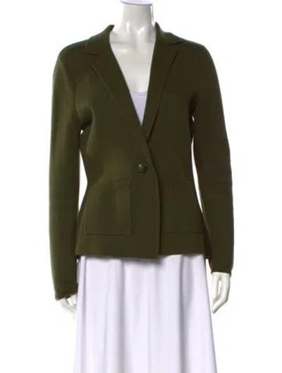 Pre-owned L'agence Open Front Sweater In Green