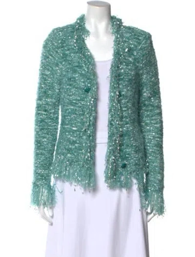 Pre-owned L'agence Open Front Sweater In Green