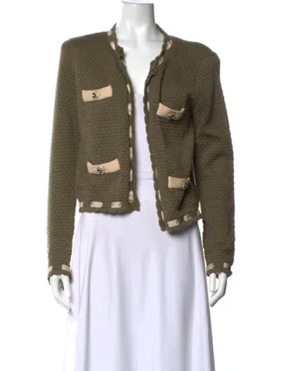 Pre-owned L'agence Open Front Sweater In Green