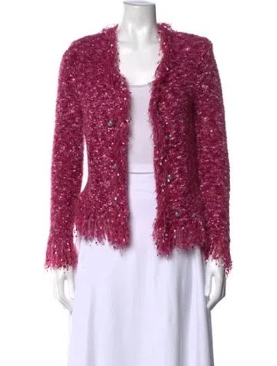 Pre-owned L'agence Open Front Sweater In Pink