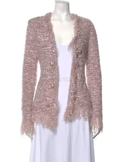 Pre-owned L'agence Open Front Sweater In Purple