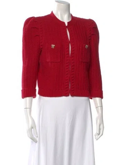 Pre-owned L'agence Open Front Sweater In Red