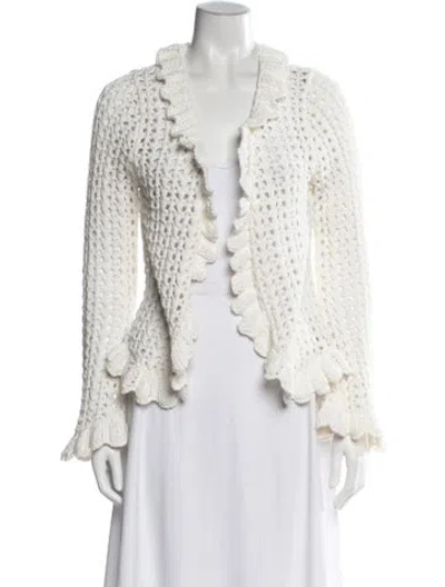 Pre-owned L'agence Open Front Sweater In White
