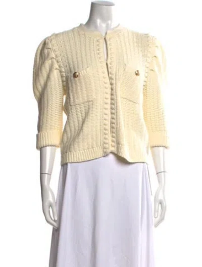Pre-owned L'agence Open Front Sweater In White