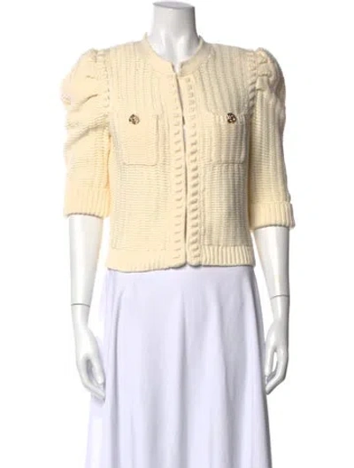 Pre-owned L'agence Open Front Sweater In White