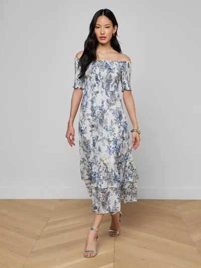 L'agence Oriel Off-shoulder Dress In Multi