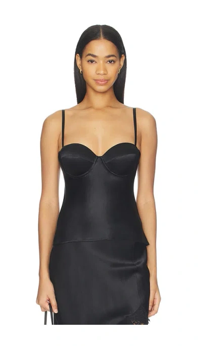 L'agence Orlina Silk Camisole In Black