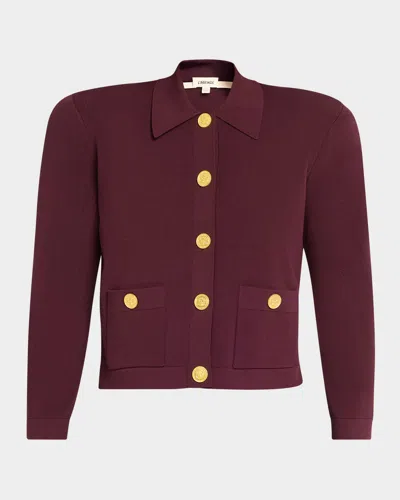 L'agence Osiris Collared Cardigan In Red