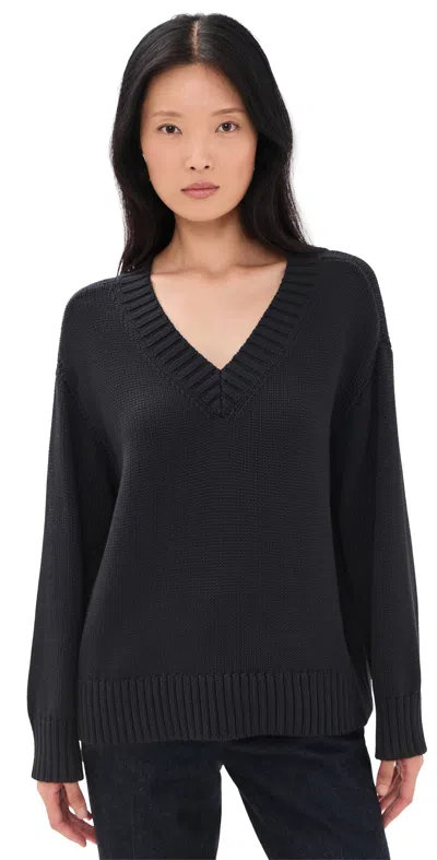 L'agence Oversized V Neck Pullover Black