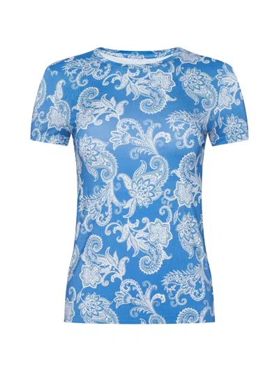 L'agence Paisley-pattern Crew-neck T-shirt In Blue