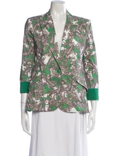 Pre-owned L'agence Paisley Print Blazer W/ Tags In Green