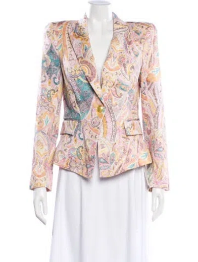Pre-owned L'agence Paisley Print Blazer W/ Tags In Orange
