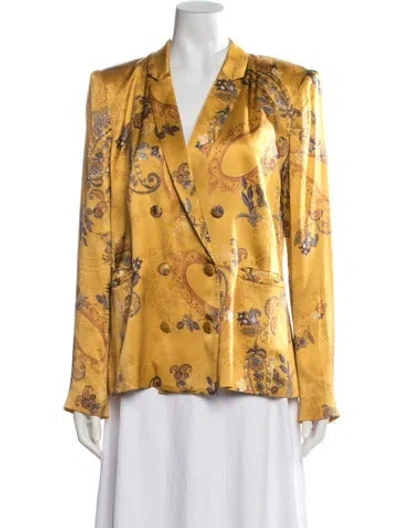 Pre-owned L'agence Paisley Print Blazer In Yellow