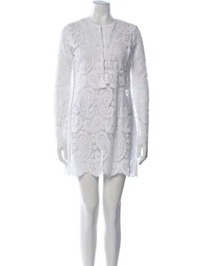 Pre-owned L'agence Paisley Print Cover-up W/ Tags In White
