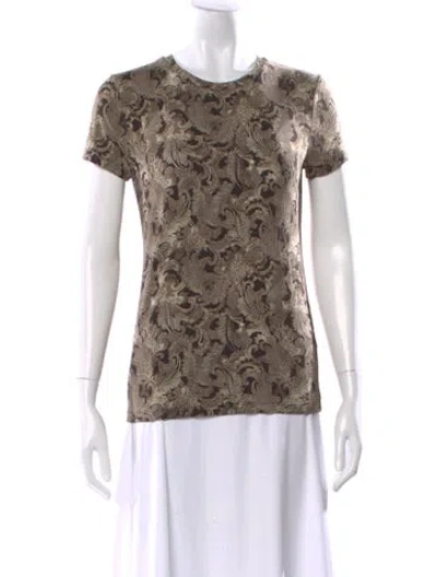 Pre-owned L'agence Paisley Print Crew Neck T-shirt W/ Tags In Neutral