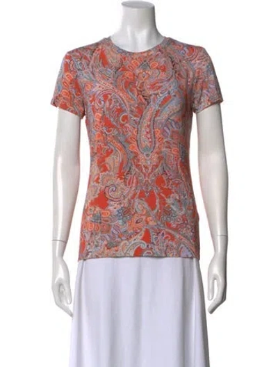 Pre-owned L'agence Paisley Print Crew Neck T-shirt W/ Tags In Neutral