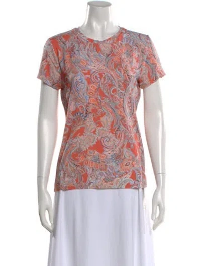 Pre-owned L'agence Paisley Print Crew Neck T-shirt W/ Tags In Neutral