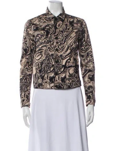 Pre-owned L'agence Paisley Print Evening Jacket In Neutral
