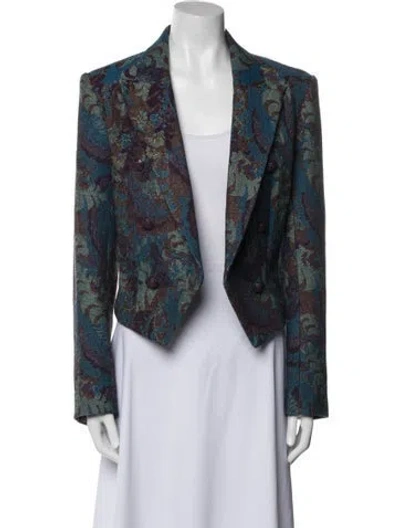Pre-owned L'agence Paisley Print Jacket In Blue