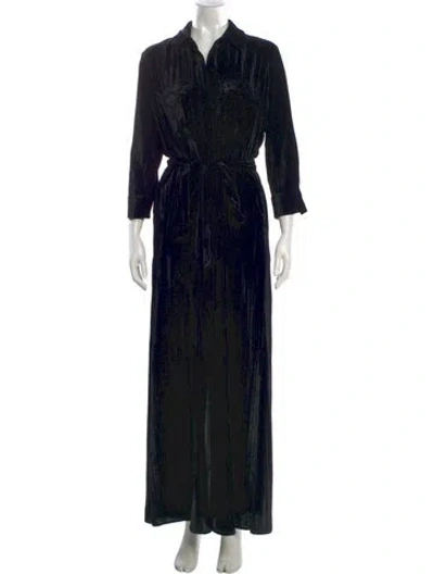 Pre-owned L'agence Paisley Print Long Dress In Black