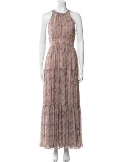 Pre-owned L'agence Paisley Print Long Dress In Multi