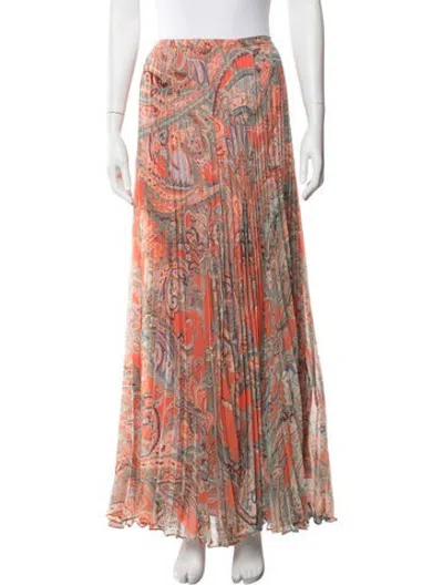 Pre-owned L'agence Paisley Print Long Skirt In Multicolor