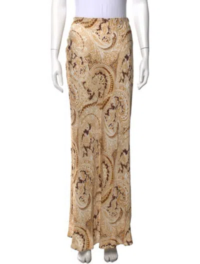 Pre-owned L'agence Paisley Print Long Skirt In Neutrals