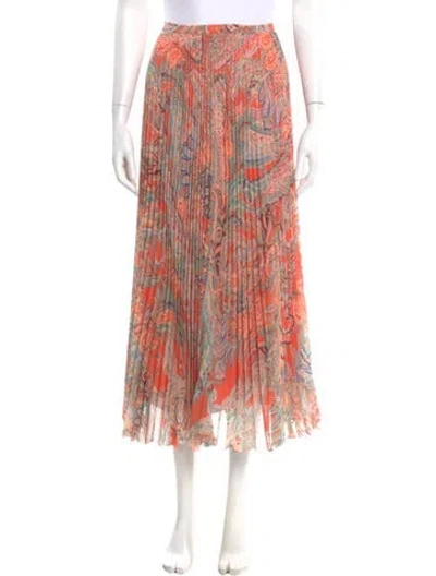 Pre-owned L'agence Paisley Print Midi Length Skirt In Multi