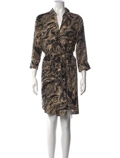 Pre-owned L'agence Paisley Print Mini Dress In Neutrals