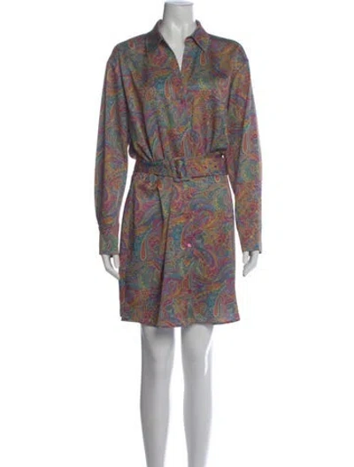 Pre-owned L'agence Paisley Print Mini Dress W/ Tags In Multi