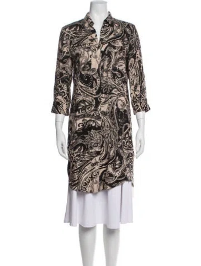 Pre-owned L'agence Paisley Print V-neck Sweater In Multicolor