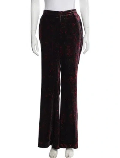 Pre-owned L'agence Paisley Print Wide Leg Pants In Black