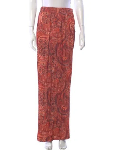 Pre-owned L'agence Paisley Print Wide Leg Pants In Pink