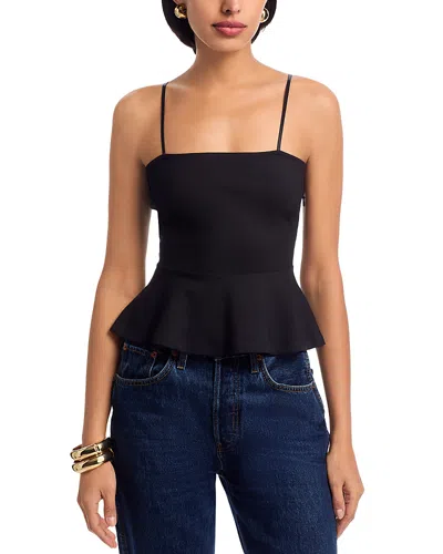 L'agence Parisa Sleeveless Peplum Top Black