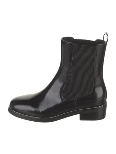 Pre-owned L'agence Patent Leather Chelsea Boots In Black