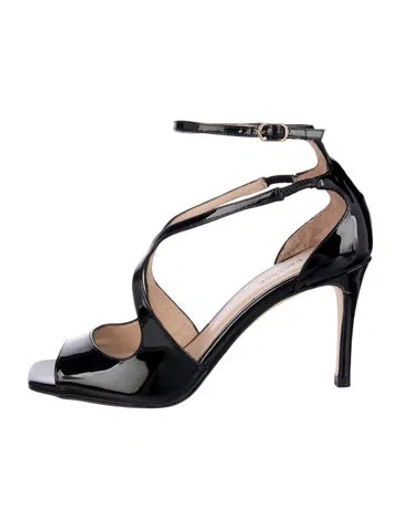 Pre-owned L'agence Patent Leather Sandals In Black