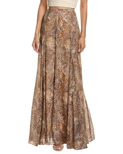 L'agence Patrica Full Maxi Skirt In Brown