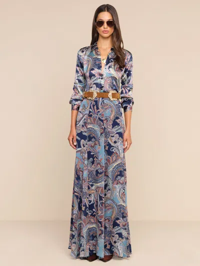 L'agence Patrica Maxi Skirt In Midnight Multi Besarabian Paisley