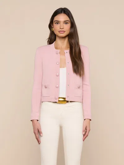L'agence Patsy Cropped Cardigan In Pink