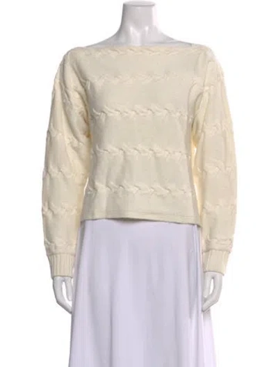 Pre-owned L'agence Patterned Bateau Neckline Sweater In Neutral