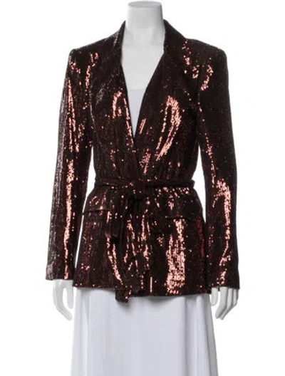 Pre-owned L'agence Patterned Blazer In Brown