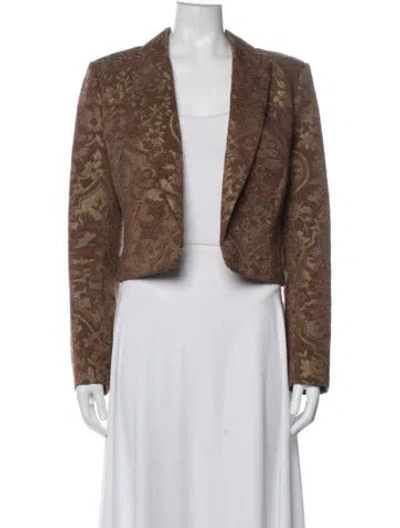 Pre-owned L'agence Patterned Blazer In Brown