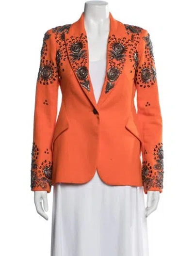 Pre-owned L'agence Patterned Blazer In Orange