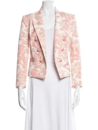 Pre-owned L'agence Patterned Blazer In Pink