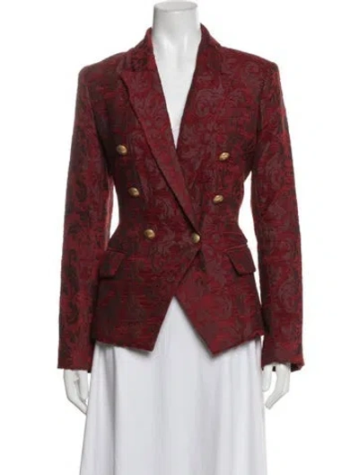 Pre-owned L'agence Patterned Blazer In Red